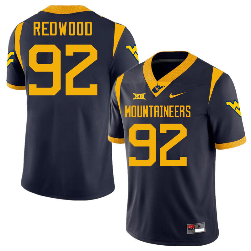 Asani Redwood WVU Jersey,West Virginia Mountaineers #92 Asani Redwood Jersey Youth College-Navy